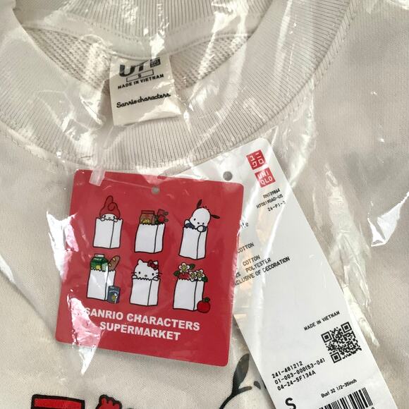 Uniqlo Sanrio Characters Supermarket Grocery Sweatshirt in Off White - Picture 10 of 12